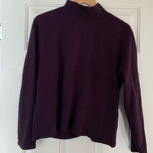 Orvis mock turtleneck. L deep plum.